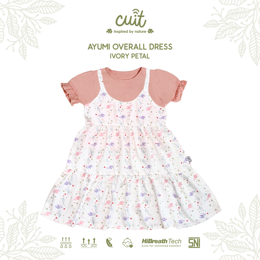 Cuit Ayumi Overall Floral Dress 1-6 Tahun
