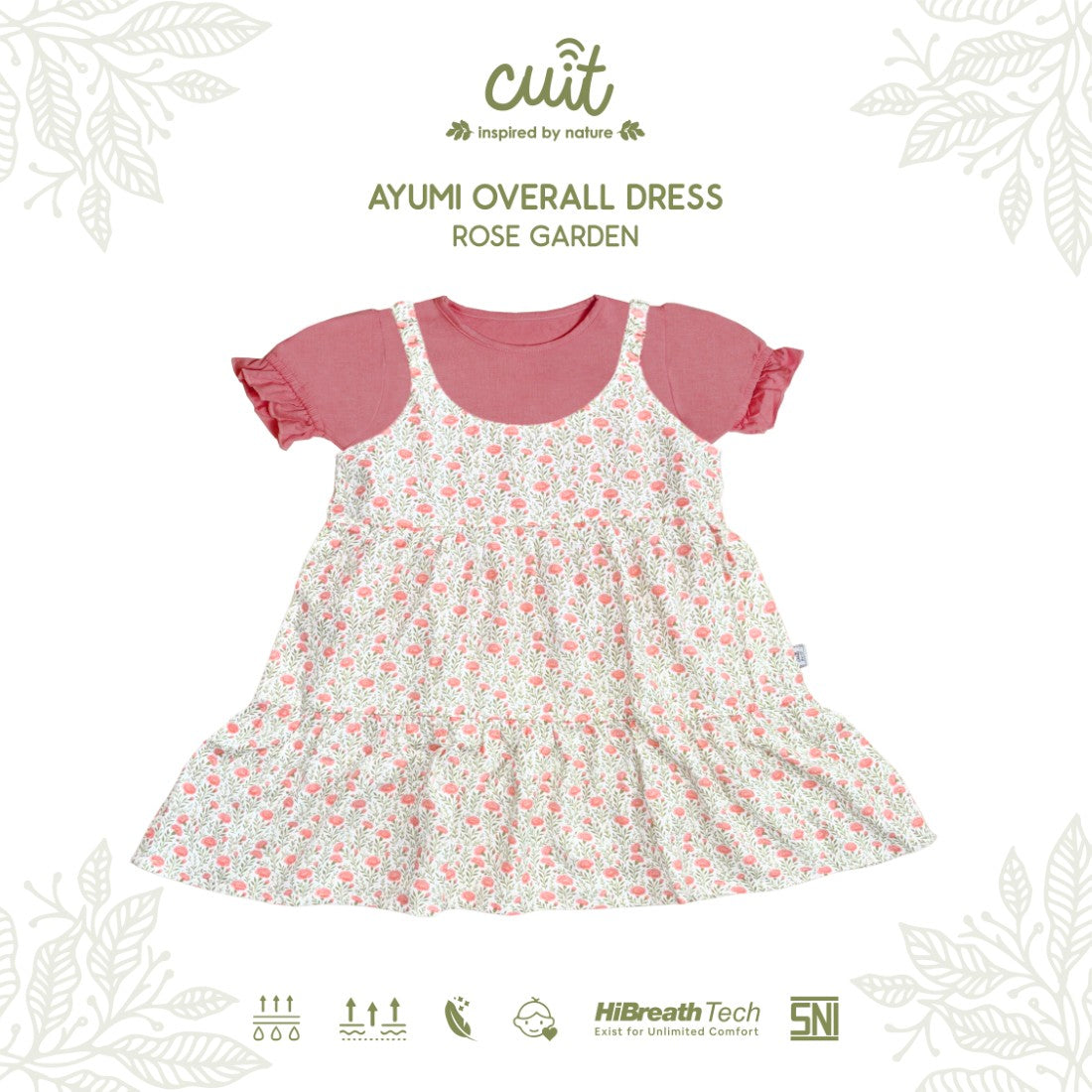Cuit Ayumi Overall Floral Dress 1-6 Tahun