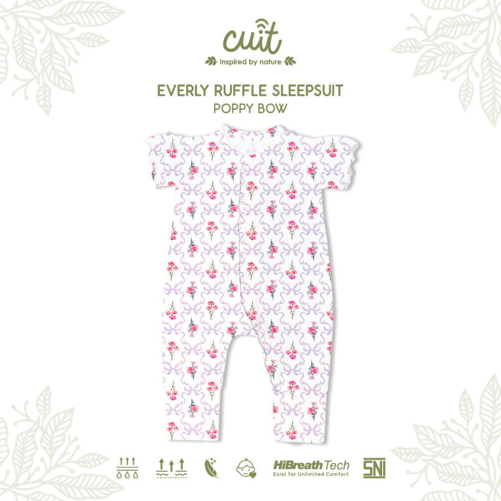 Cuit Everly Ruffle Sleepsuit Floral 0 - 12 Bulan