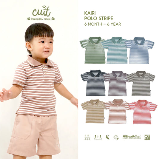 Cuit Kairi Kemeja Polo Stripe 6 Bulan - 6 Tahun