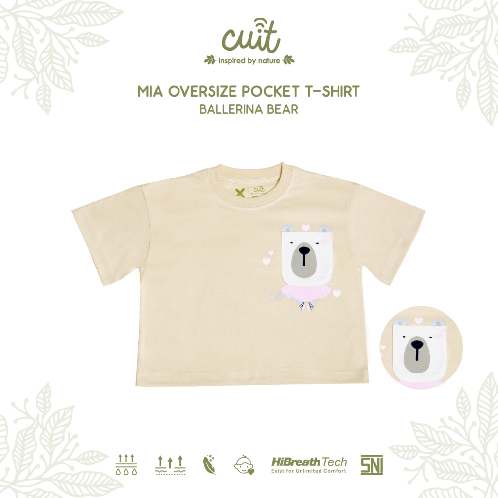 Cuit Mia Sensory Oversized Pocket Tee 1-6 Tahun