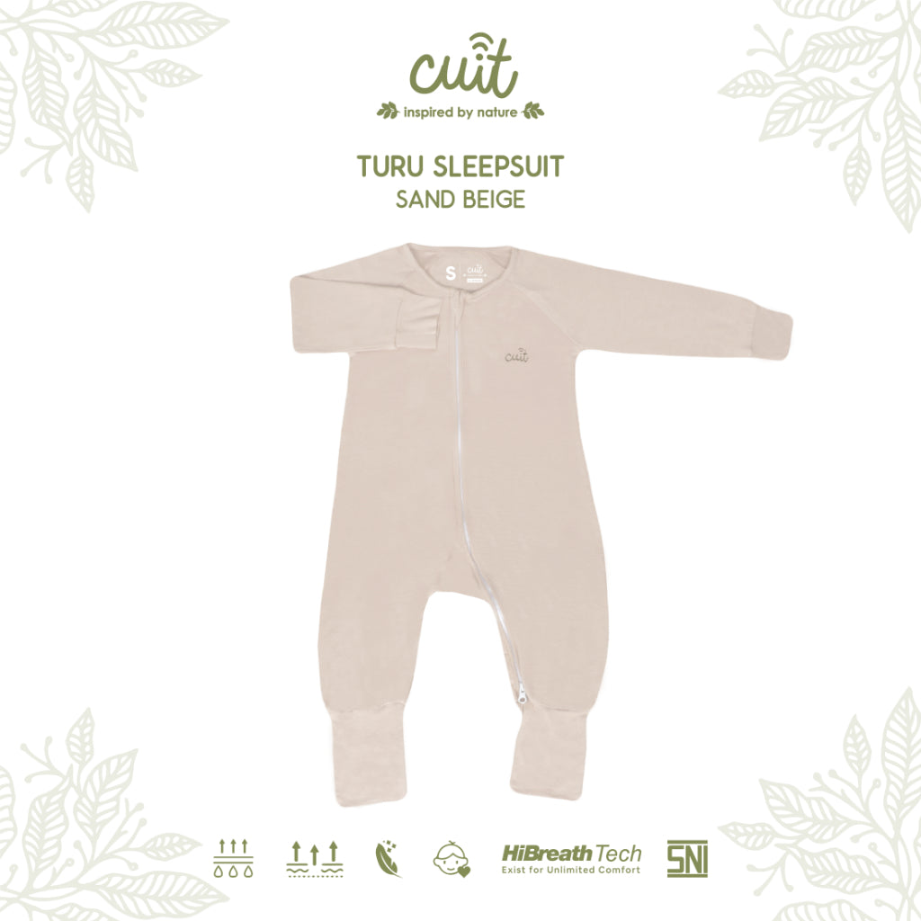 Cuit Turu Eco Double Zipper Sleepsuit Polos 0-12 Bulan