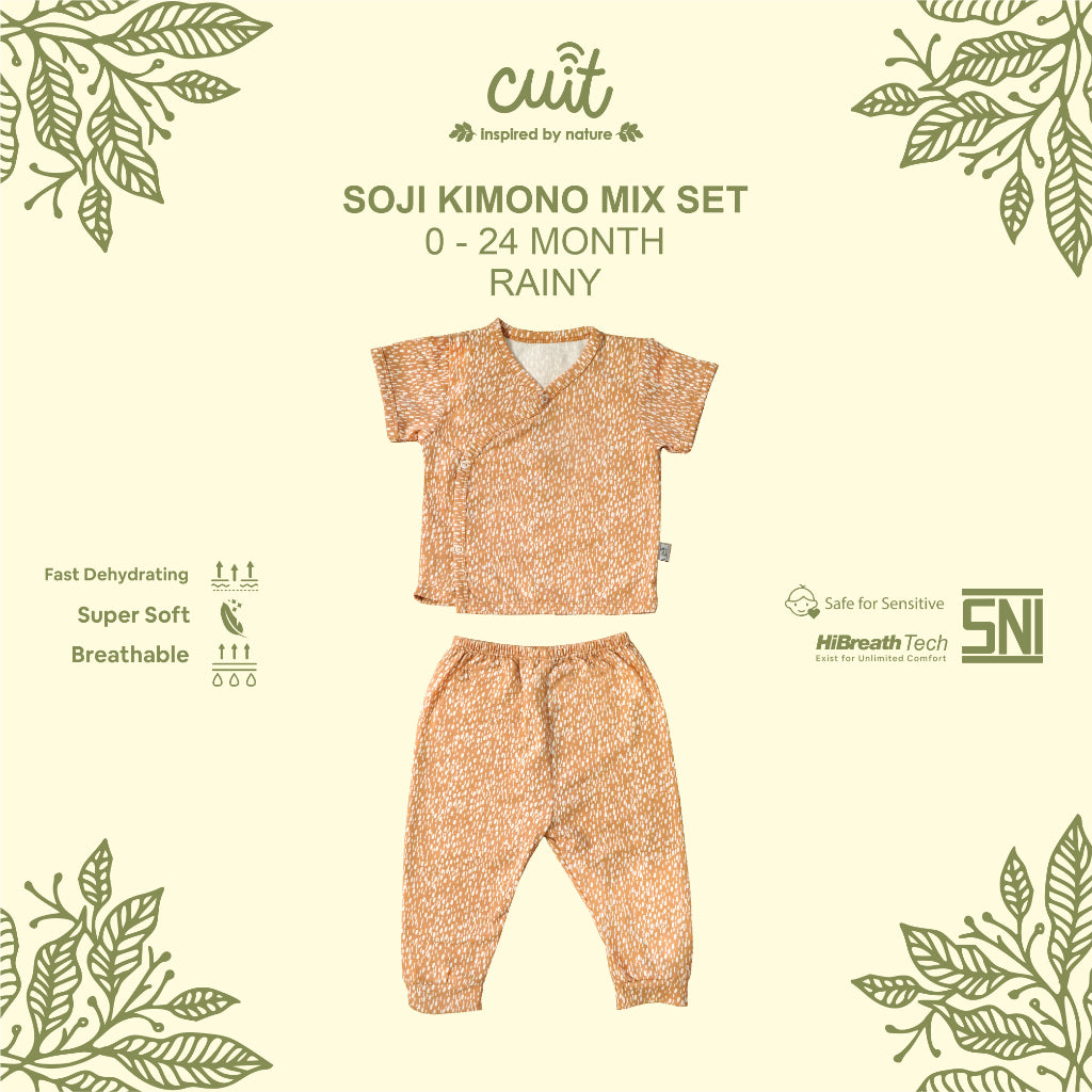 Cuit Soji Kimono Set 0 - 12 Bulan Motif Minimalis
