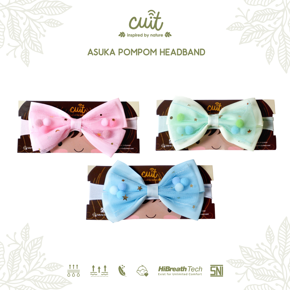 Cuit Asuka Bandana Pompom Pita Bayi