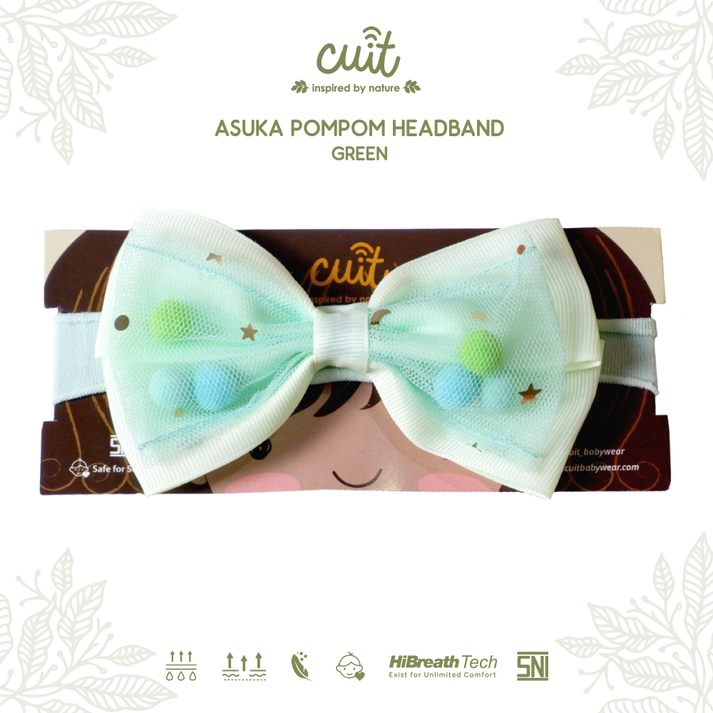 Cuit Asuka Bandana Pompom Pita Bayi