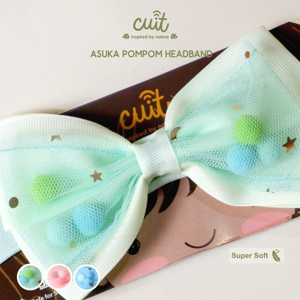 Cuit Asuka Bandana Pompom Pita Bayi