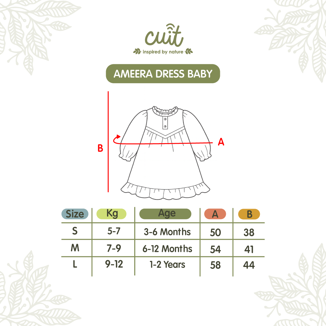 Cuit Ameera Dress 3 Bulan - 2 Tahun