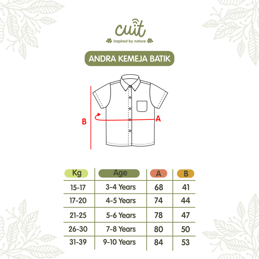 Cuit Andra Kemeja Batik 3-10 Tahun