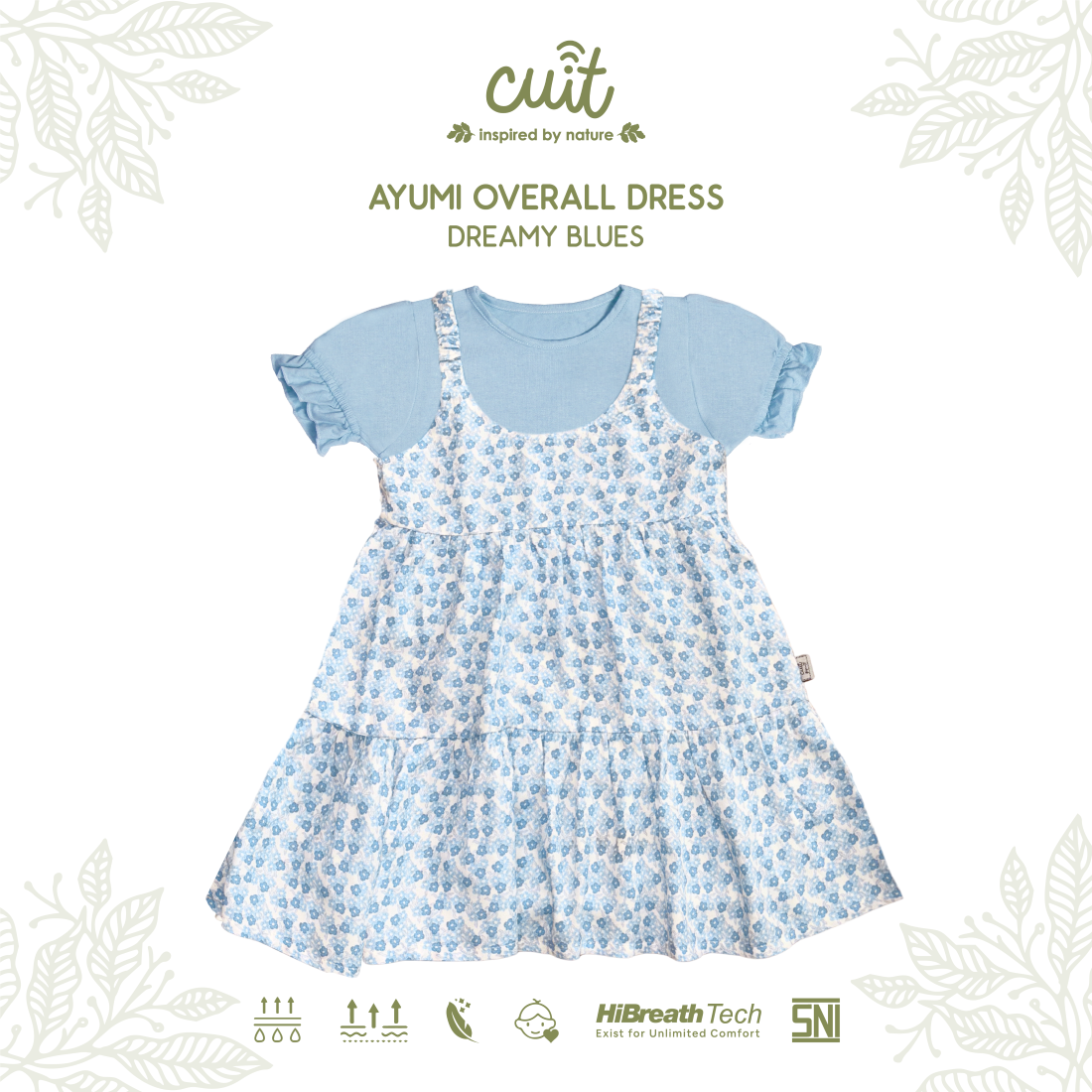 Cuit Ayumi Overall Floral Dress 1-6 Tahun