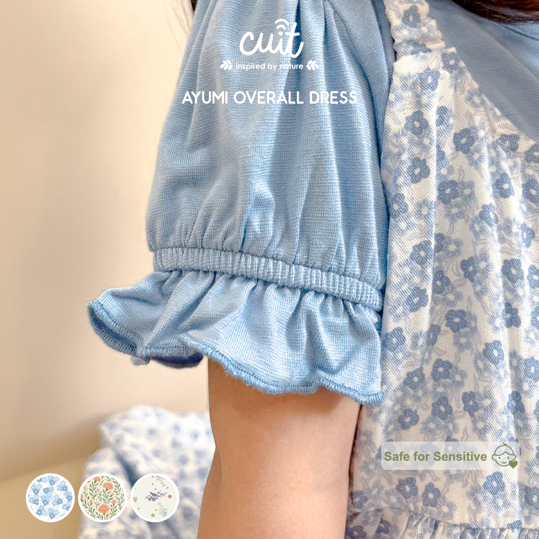 Cuit Ayumi Overall Floral Dress 1-6 Tahun