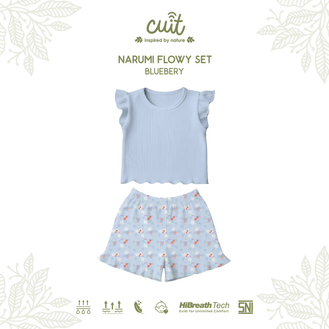 Cuit Narumi Flowy Set Setelan Cotton Ribbed 6 Bulan - 4 Tahun