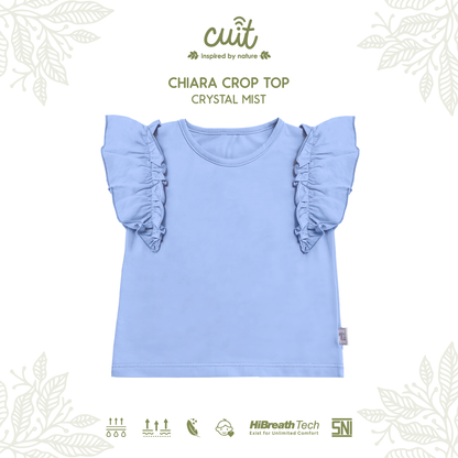Cuit Chiara Crop Top Kaos Ruffle Anak Perempuan 3-10 Tahun