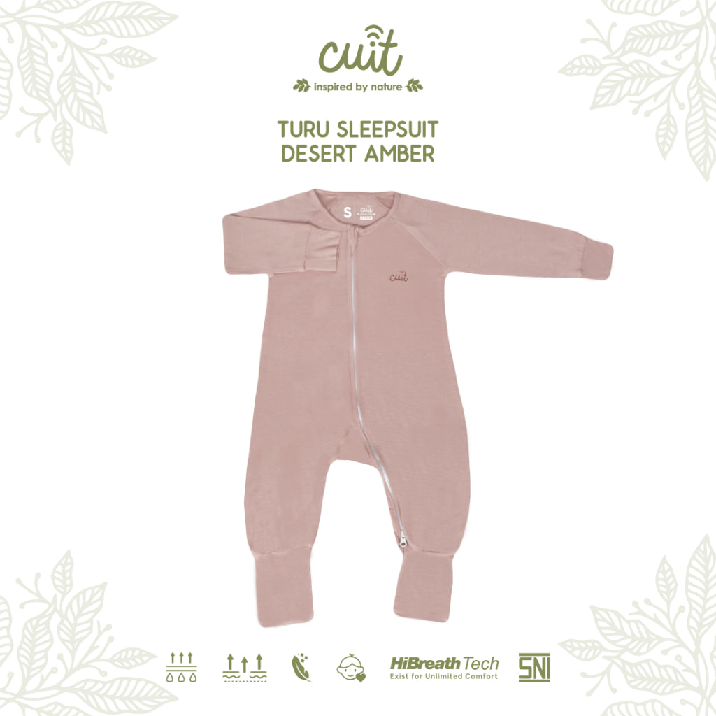 Cuit Turu Eco Double Zipper Sleepsuit Polos 0-12 Bulan
