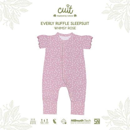 Cuit Everly Ruffle Sleepsuit Floral 0 - 12 Bulan