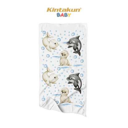 Kintakun Baby Cotton Towel Handuk Mandi Bayi Ocean Fun 60 x 120 cm