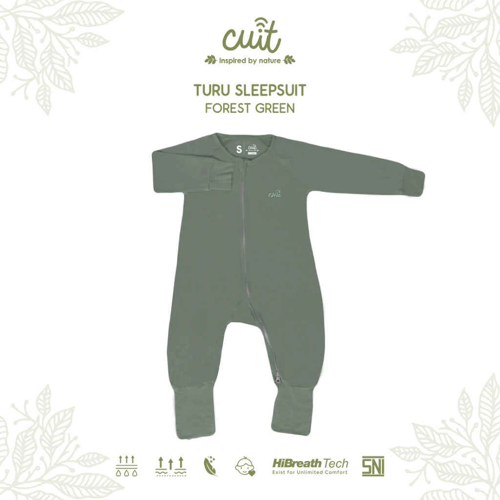 Cuit Turu Eco Double Zipper Sleepsuit Polos 0-12 Bulan