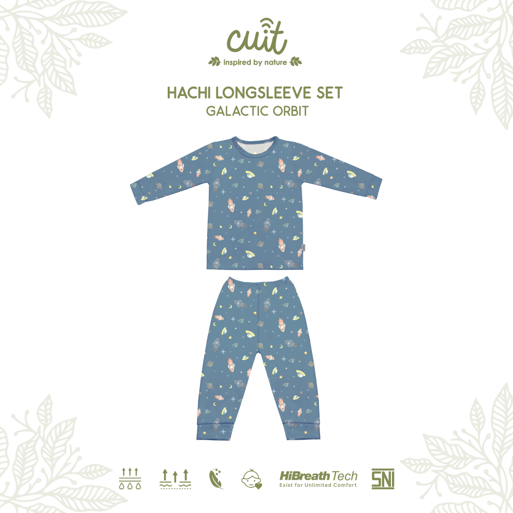 Cuit Hachi Setelan Tangan Panjang Motif Karakter 1-6 Tahun