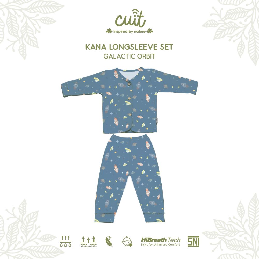 Cuit Kana Setelan Tangan Panjang Motif Karakter 0-2 Tahun