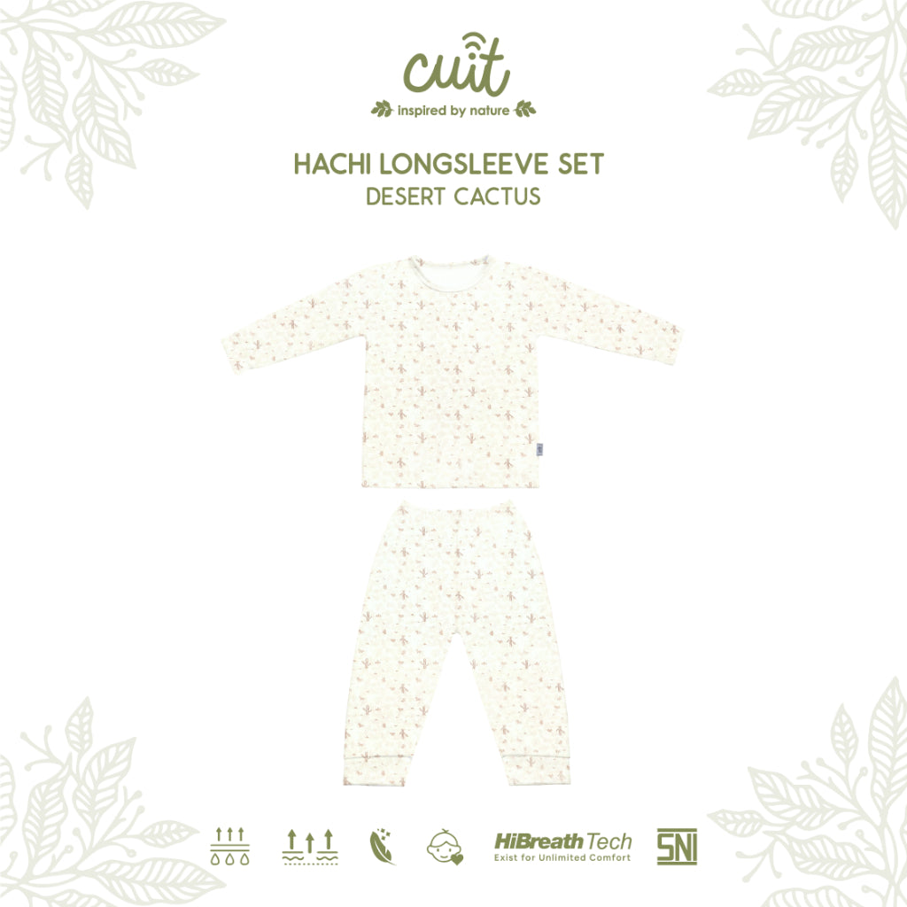 Cuit Hachi Setelan Tangan Panjang Motif Minimalis 1-6 Tahun