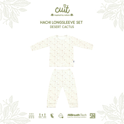 Cuit Hachi Setelan Tangan Panjang Motif Minimalis 1-6 Tahun