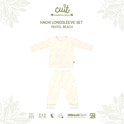 Cuit Hachi Setelan Tangan Panjang Motif Minimalis 1-6 Tahun