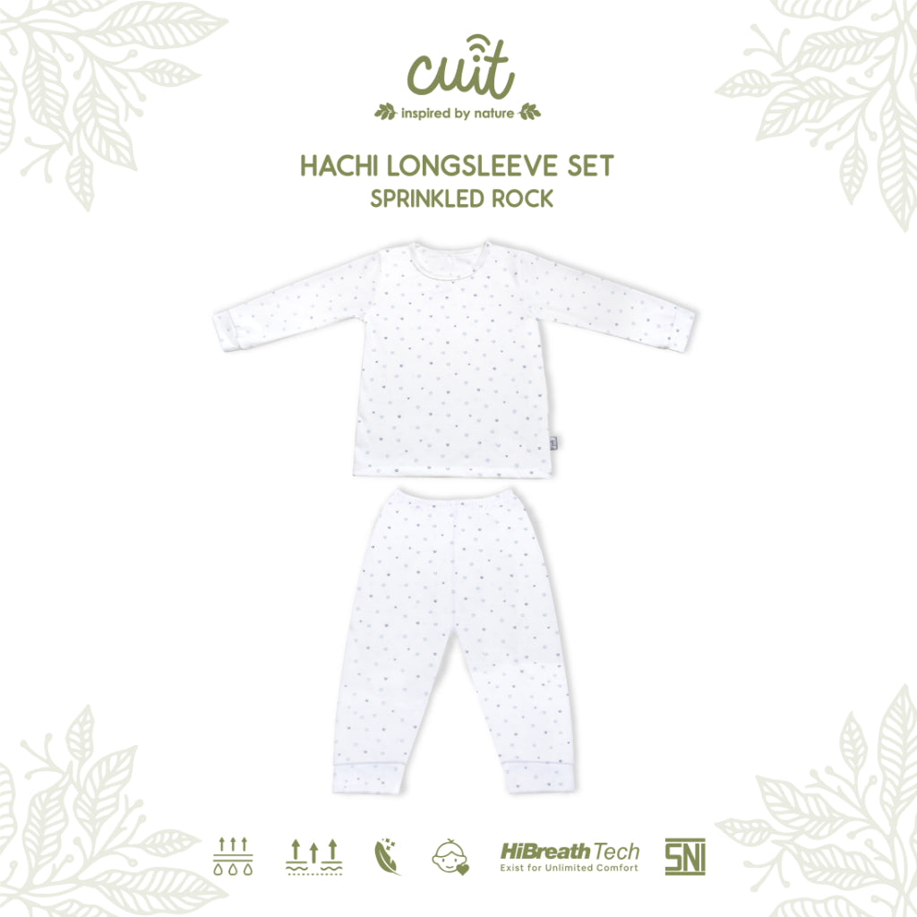 Cuit Hachi Setelan Tangan Panjang Motif Minimalis 1-6 Tahun