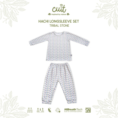 Cuit Hachi Setelan Tangan Panjang Motif Minimalis 1-6 Tahun