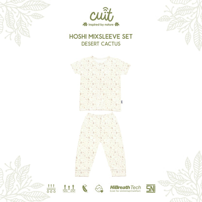 Cuit Hoshi Setelan Tangan Pendek Motif Minimalis 1-6 Tahun