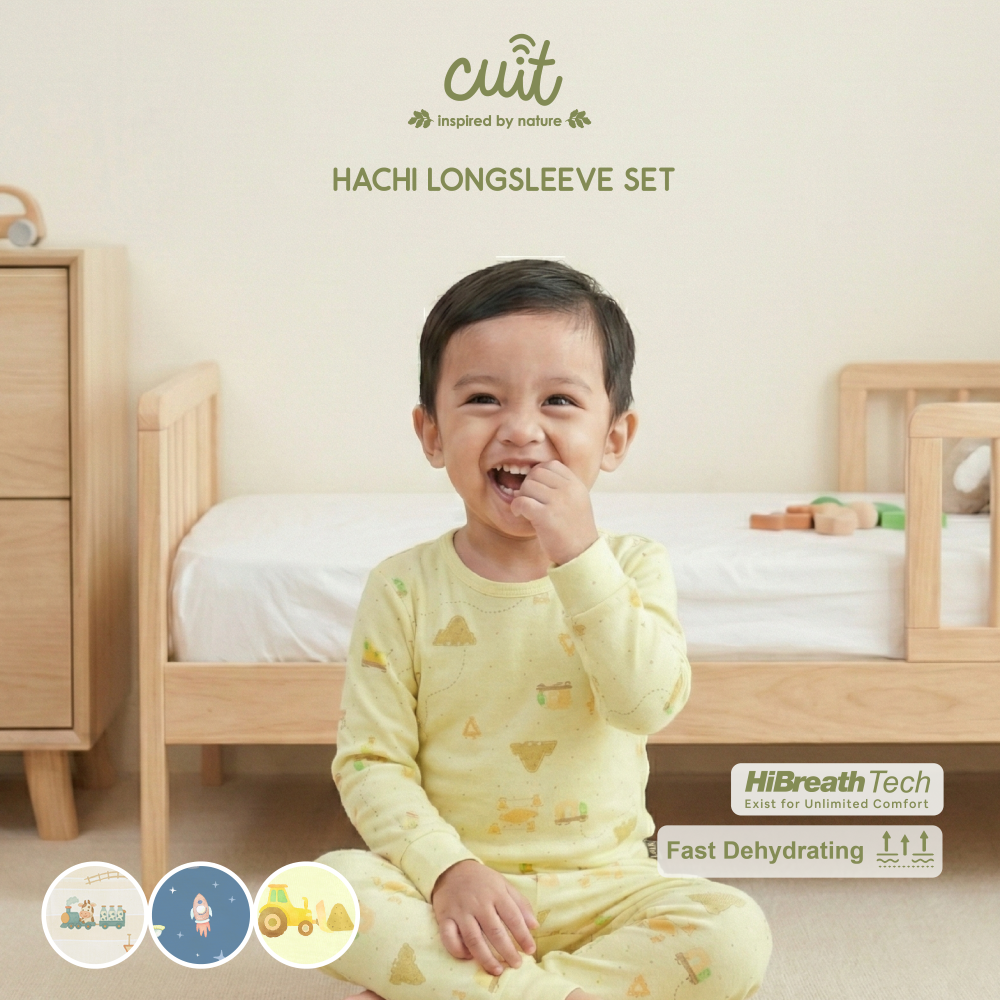 Cuit Hachi Setelan Tangan Panjang Motif Karakter 1-6 Tahun