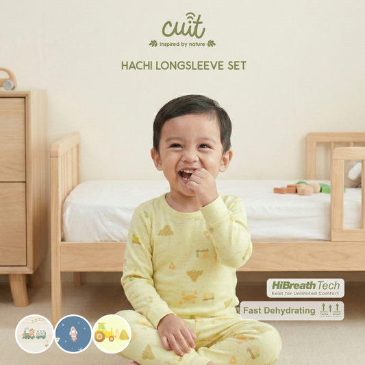 Cuit Hachi Setelan Tangan Panjang Motif Karakter 1-6 Tahun