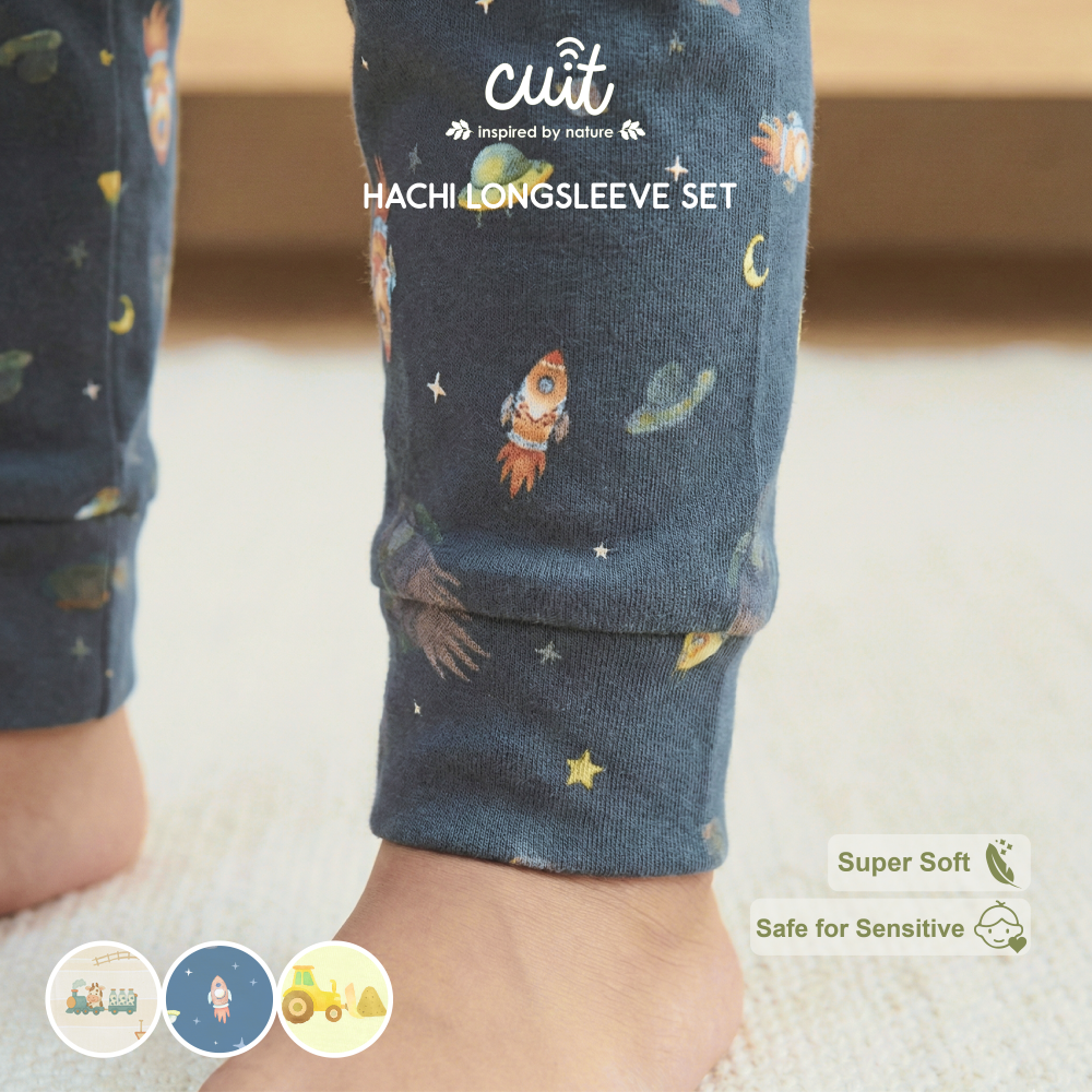 Cuit Hachi Setelan Tangan Panjang Motif Karakter 1-6 Tahun