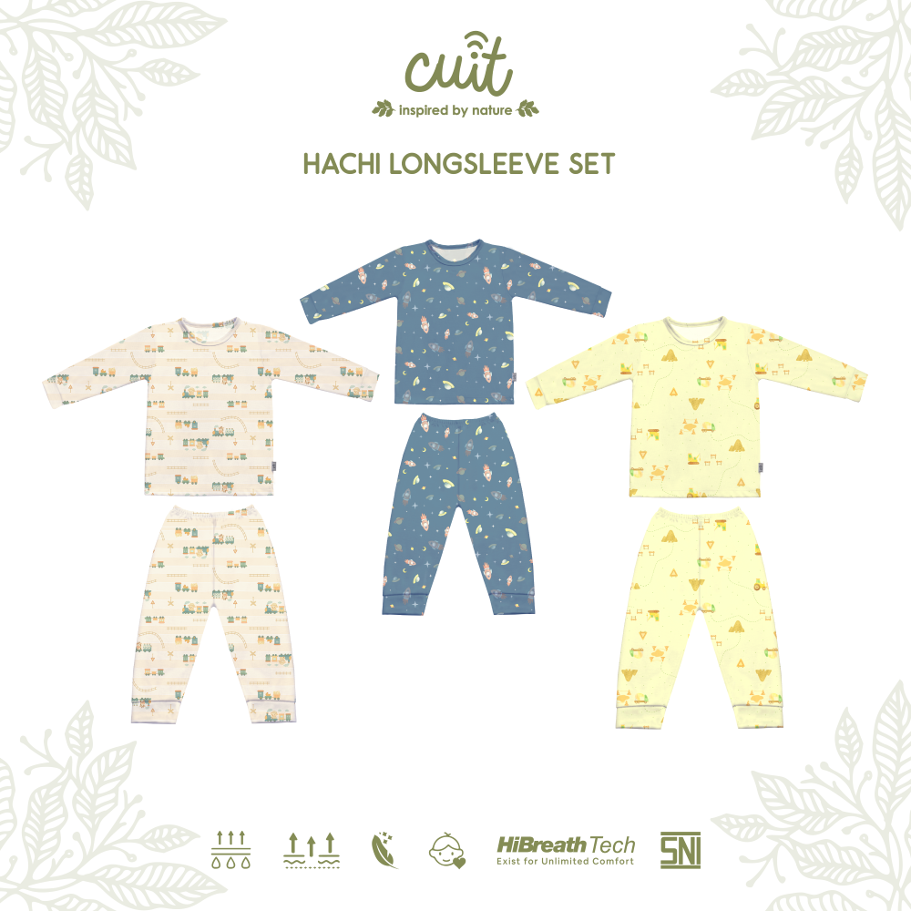 Cuit Hachi Setelan Tangan Panjang Motif Karakter 1-6 Tahun