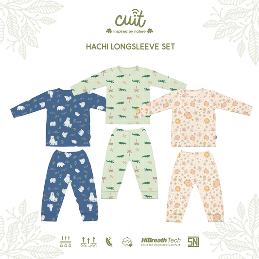 Cuit Hachi Setelan Tangan Panjang Motif Karakter 1-6 Tahun