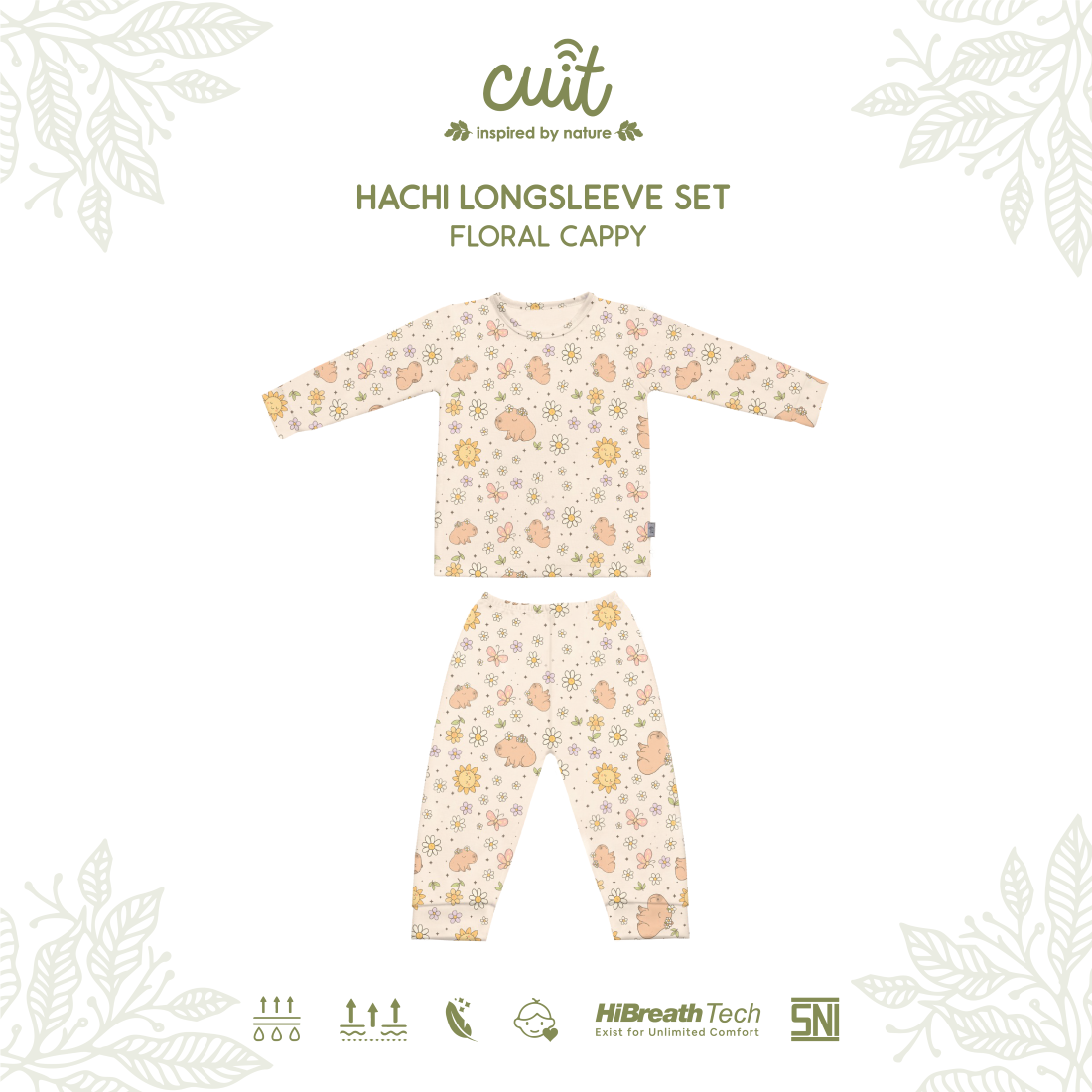 Cuit Hachi Setelan Tangan Panjang Motif Karakter 1-6 Tahun