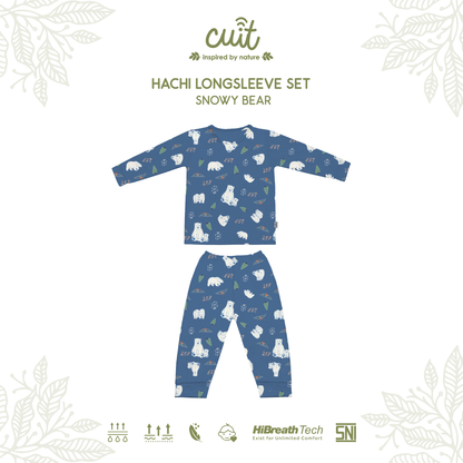 Cuit Hachi Setelan Tangan Panjang Motif Karakter 1-6 Tahun