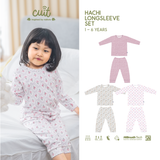 Cuit Hachi Setelan Tangan Panjang Motif Floral 1-6 Tahun