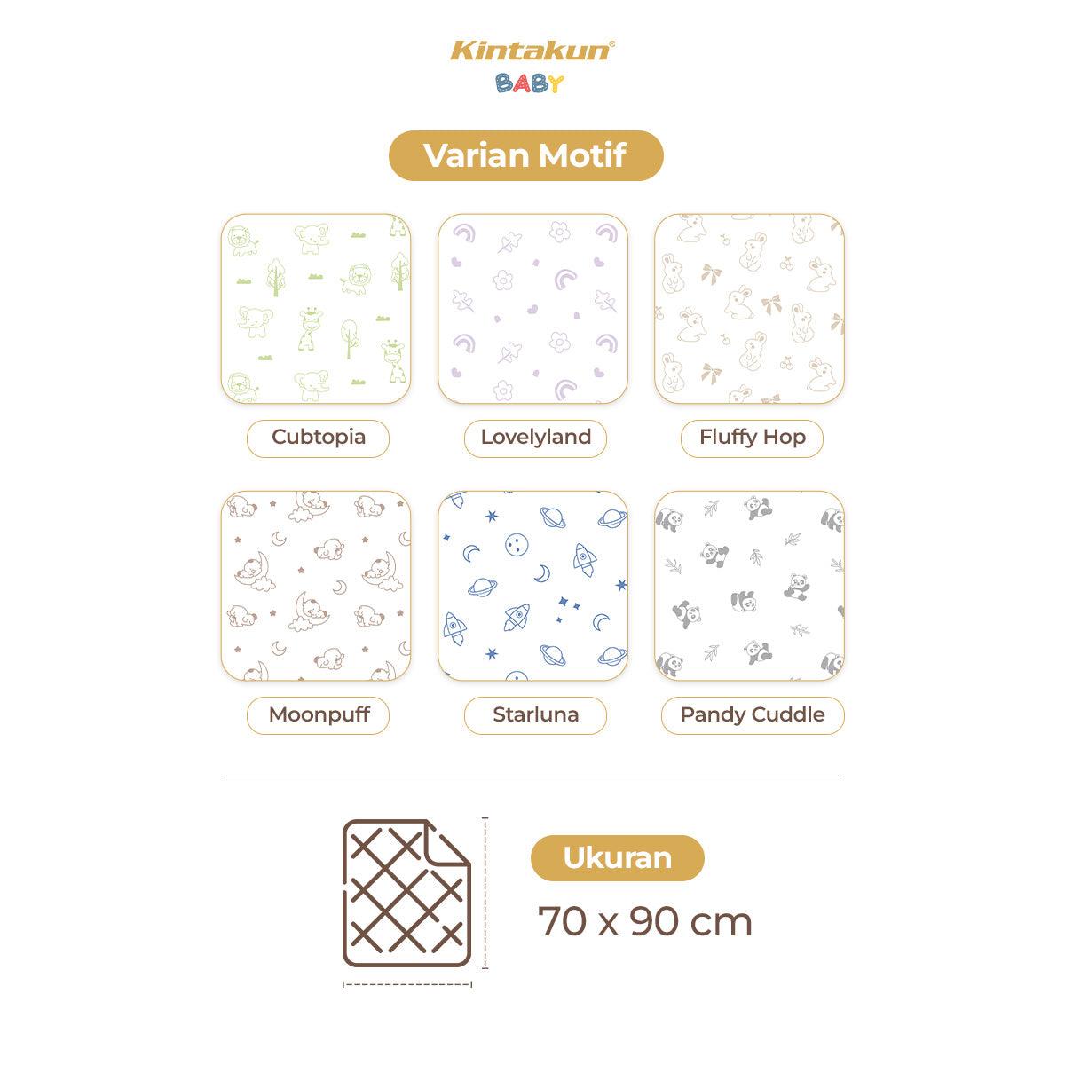 Kintakun Baby Dreamy Pad Perlak Bayi Waterproof 70 x 90 cm