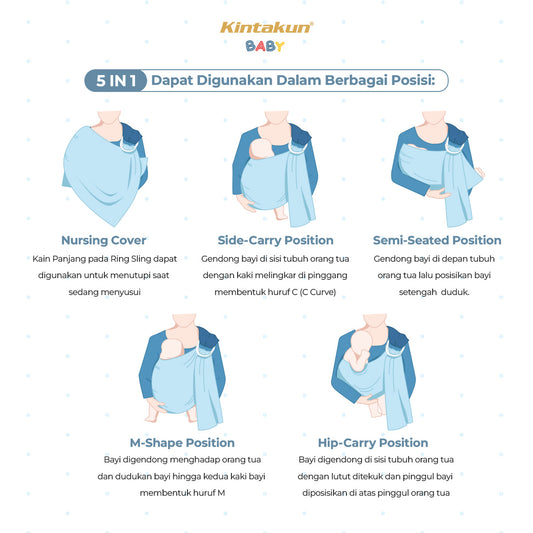 Kintakun Baby Ring Sling Digital Printing Gendongan Bayi 5in1