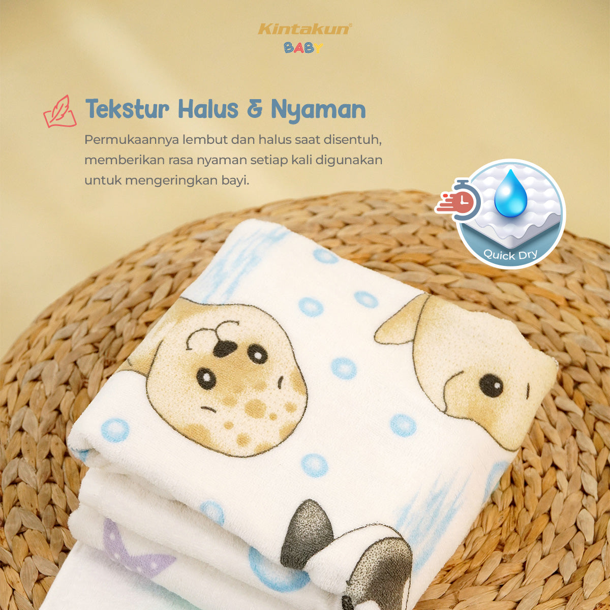 Kintakun Baby Cotton Towel Handuk Mandi Bayi Ocean Fun 60 x 120 cm