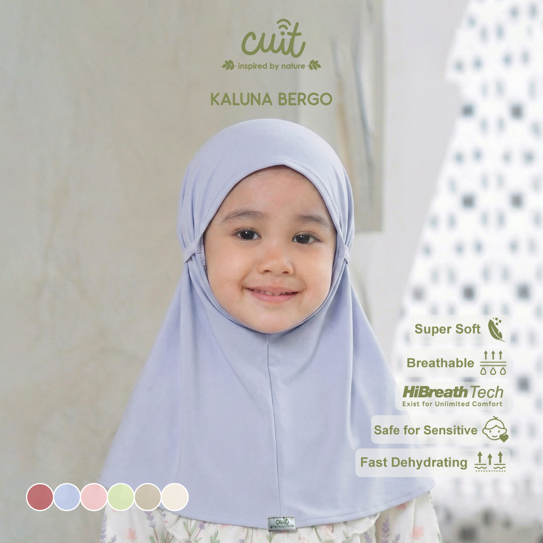 Cuit Kaluna Bergo Kids Hijab 3 - 10 Tahun