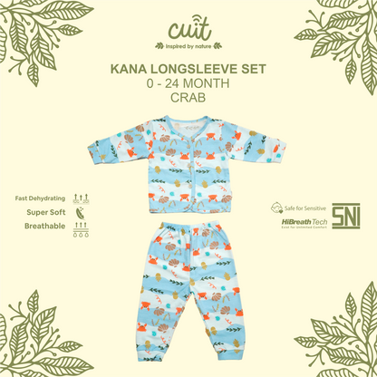 Cuit Kana Setelan Tangan Panjang Motif Karakter 0-2 Tahun