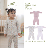 Cuit Kana Setelan Tangan Panjang Motif Floral 0-2 Tahun
