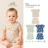 Cuit Ken Setelan Tangan Pendek Motif Karakter 0-2 Tahun