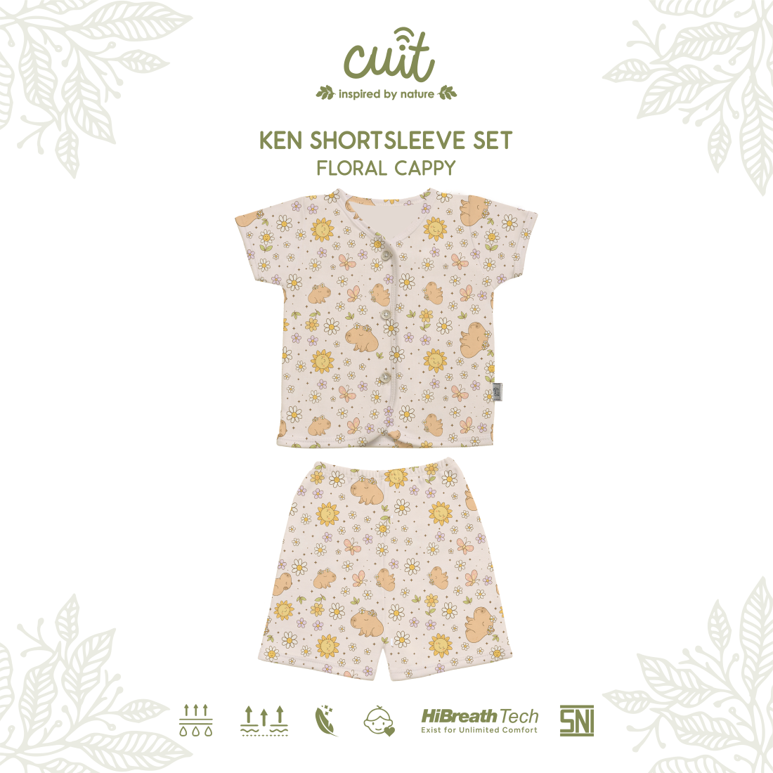 Cuit Ken Setelan Tangan Pendek Motif Karakter 0-2 Tahun