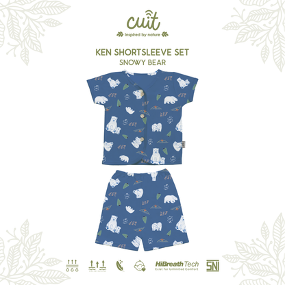 Cuit Ken Setelan Tangan Pendek Motif Karakter 0-2 Tahun