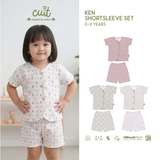 Cuit Ken Setelan Tangan Pendek Motif Floral 0-2 Tahun