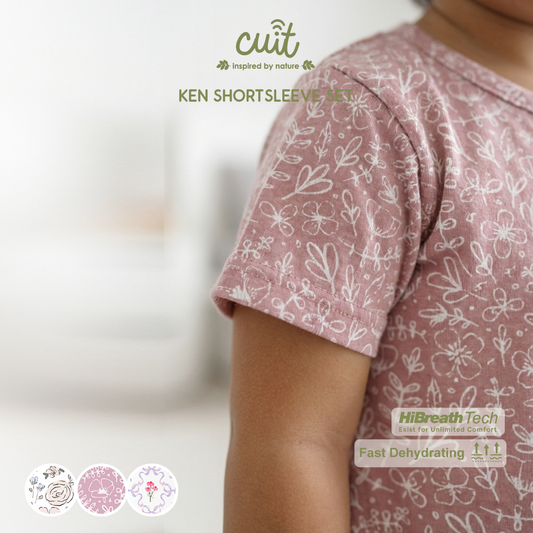 Cuit Ken Setelan Tangan Pendek Motif Floral 0-2 Tahun