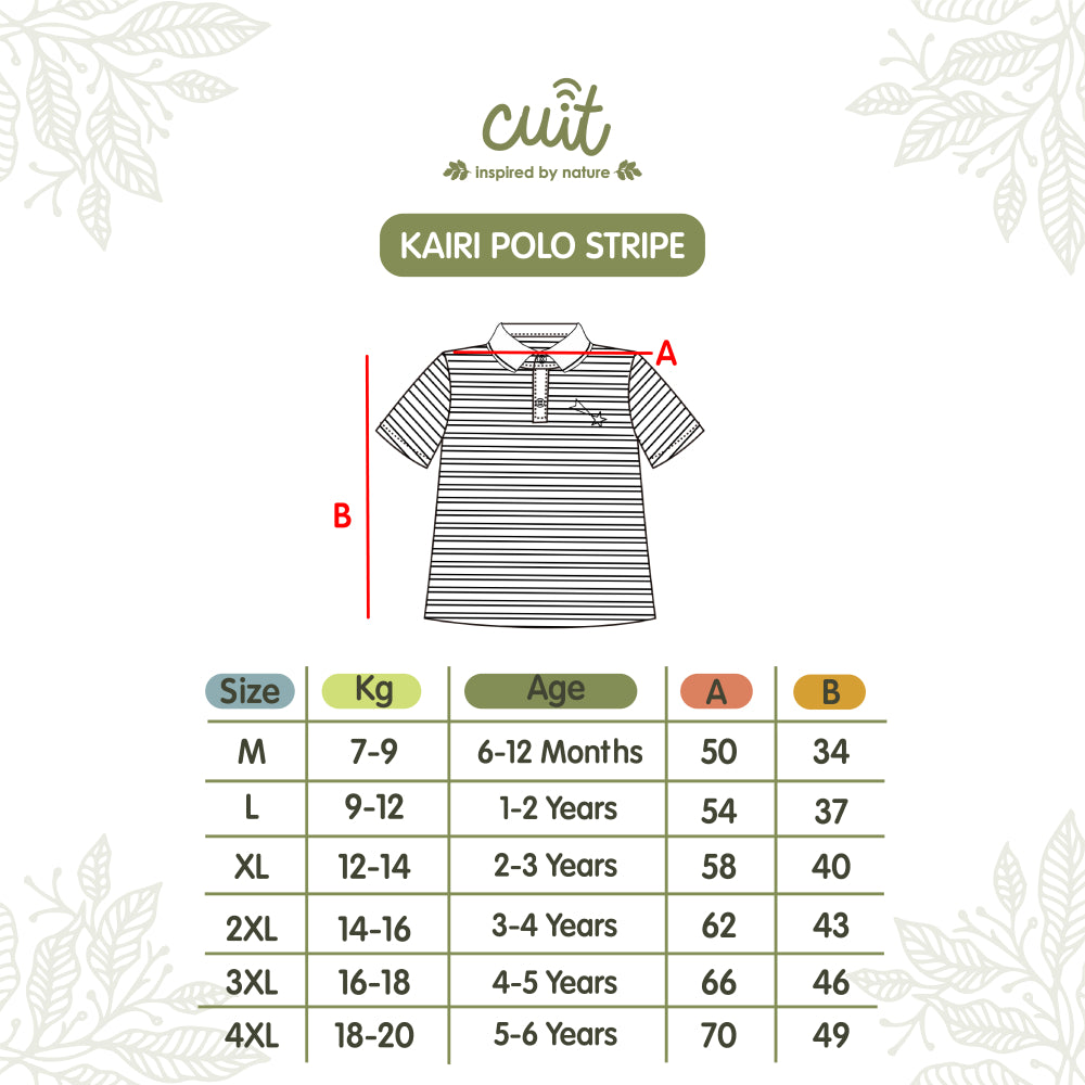 Cuit Kairi Kemeja Polo Stripe 6 Bulan - 6 Tahun
