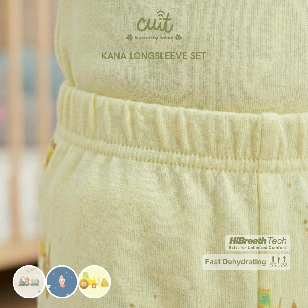 Cuit Kana Setelan Tangan Panjang Motif Karakter 0-2 Tahun