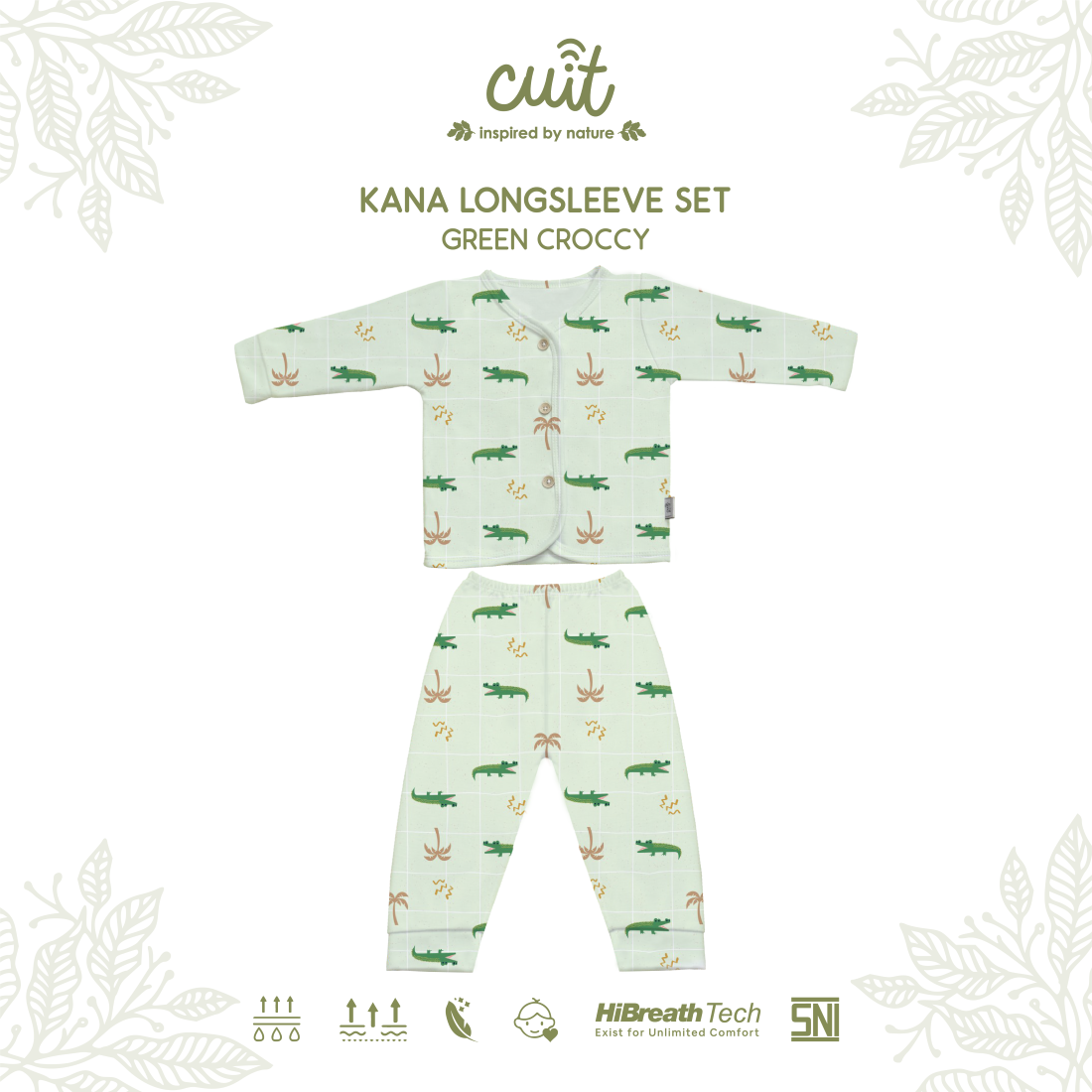 Cuit Kana Setelan Tangan Panjang Motif Karakter 0-2 Tahun